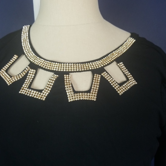 Love Nation glam top medium. Rhinestones,  gold - Picture 2 of 6